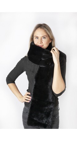 Black rex fur scarf